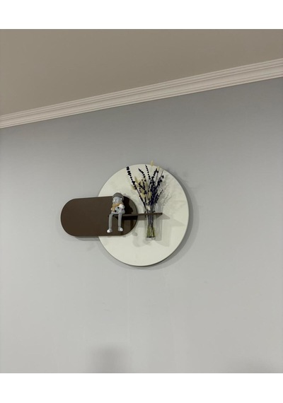 Karanfil Ahşap Pilli Ledli İskandinav Tarzı Salon Duvar Rafı Modern Çiçeklik 50 X 75 Cm Çok Renkli