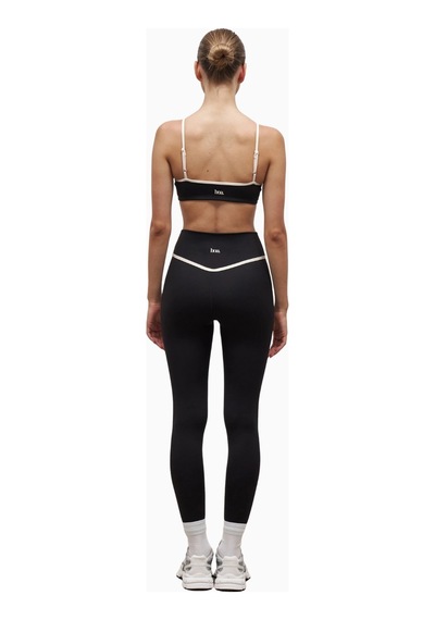 Because Of Alice Base Contrast Trim Leggings Yüksek Bel Şekillendirici Kadın Tayt Siyah