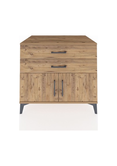 Kronos Şifonyer Tek Raflı 2 Çekmeceli 2 Kapaklı 88x59x80 Çam-çam Çam