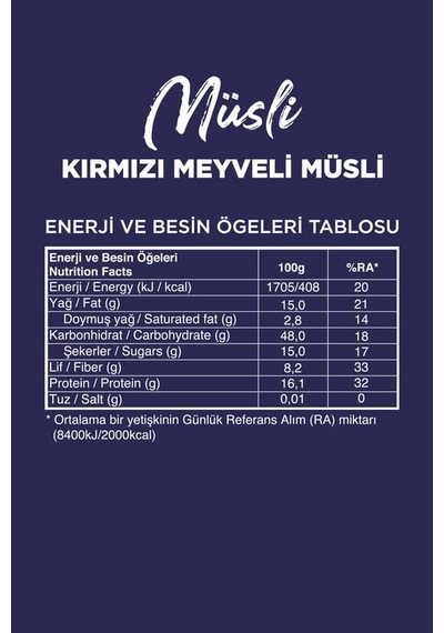 Glutensiz Müsli - Kırmızı Meyveli 270g 8'li Paket
