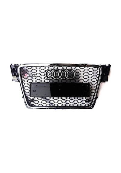 Autogp Audi A4 Rs4 Ön Panjur Izgara 2008 / 2012 B8 Oem Krom Siyah Agp230201