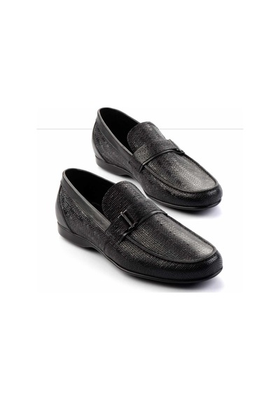 Bambi Siyah Leather Erkek Loafer Ayakkabı E01757267403 Siyah