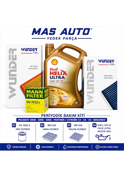 Peugeot 2008 3008 5008 Partner 1.5 Bluehdi Periyodik Bakım Seti