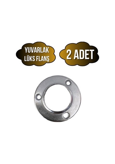Yuvarlak Lüks Askı Borusu Flanşı Dolap Ve Mobilya Boru Flanşı Metal Boru Çapı:25mm 2 Adet Krom