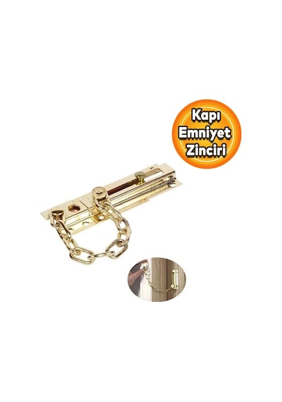 Sürgülü Kapı Emniyet Zinciri Çelik Kapı Emniyet Zinciri Sarı
