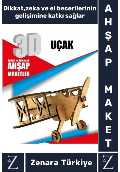 Premium Görsel Zeka El Becerisi Geliştirici Boyanabilir Puzzle Oyun Dekoratif Demonte Ahşap 3d Maket