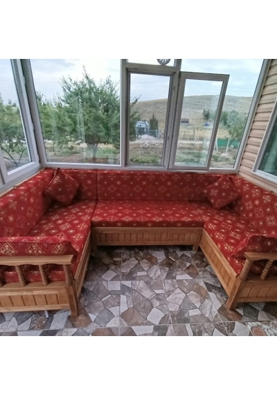 Geleneksel Ahşap Sedir Takımı Model 66 Renkli