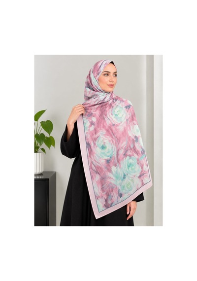 Ardün Hijab Desenli Bambu Kraş Şal Tok Duran Kadın Şal Turkuaz - 938080450 Turkuaz