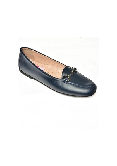 Fox Shoes R667001403 Lacivert Hakiki Deri Babet Lacivert