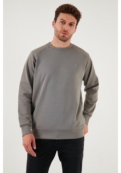 Buratti Streç Pamuklu Relaxed Fit Bisiklet Yaka 2'Li Paket Erkek Sweat 5901210S2 Taş-Açık Haki