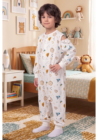 Baby Mod Bebek Çocuk Uyku Tulumu %100 Doğal Pamuk Özel Kumaş 1.0 Tog Unisex Mavi