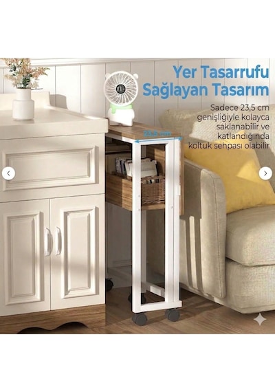 Sidney Kitaplık Raflı Katlanır Masa 70 Cm Tekerli Bilgisayar Masası Laptop Masası Beyaz - Çam Sidney Kitaplık Raflı Katlanır Masa 70 Cm Tekerli Bilgisayar Masası Laptop Masası Beyaz - Çam