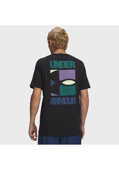 Under Armour Block Logo Erkek Siyah Polo Yaka Tişört