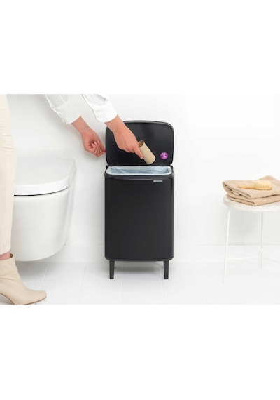 Brabantia Mat Siyah Ayaklı Çöp Kutusu 12 Litre Mat Siyah