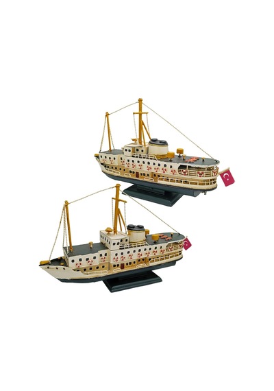 Dekoratif Metal Gemi İstanbul Yolcu Vapuru 34cm