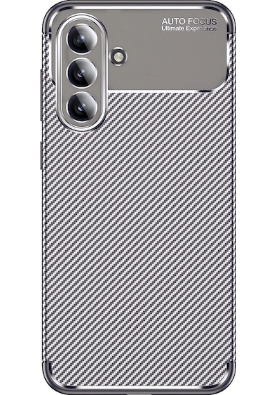 Adige Samsung Uyumlu Galaxy A57 Kılıf Negro Karbon Desen Silikon
