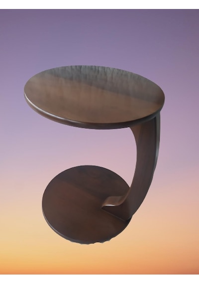 Ufo C Sehpa. Mdf. Parlak Ceviz Lake Boya. Altı Tekerlekli Kaneped