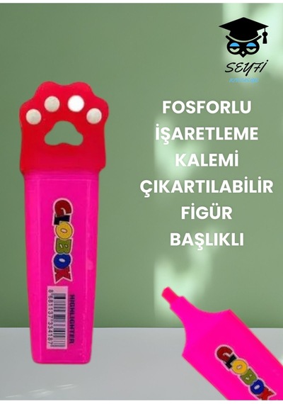 Fosforlu İşaretleme Kalemi Çıkartılabilir Figür Başlıklı Yeşil