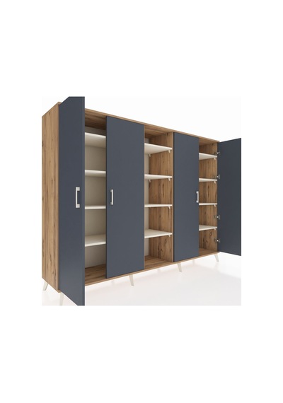Hyperion Dolap 12 Raflı 4 Kapaklı 220x44x163 Çam-antrasit/aytaşı Çam-antrasit/aytaşı Hyperion Dolap 12 Raflı 4 Kapaklı 220x44x163 Çam-antrasit/aytaşı Çam-antrasit/aytaşı