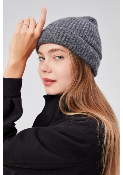 Derikem Basic Şık Standart Lüks Unisex Tiftik Bere Gri