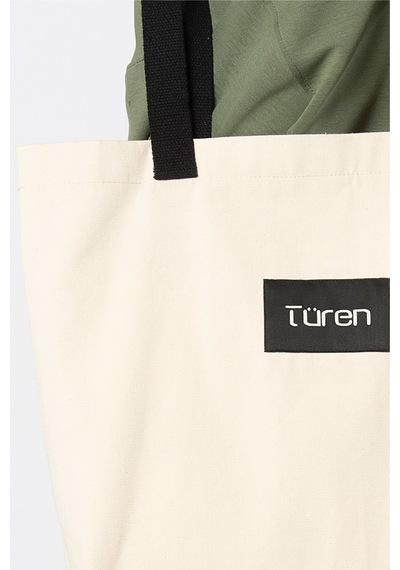 Türen Logo Baskılı Kanvas Tote Bag Çok Renkli