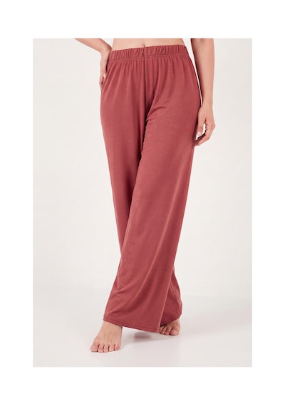 Lela Yumuşak Dokulu Bisiklet Yaka Lastikli Bel Kısa Kollu Pijama Takımı Bayan Pijama Takımı 65720102 Kiremit KİREMİT