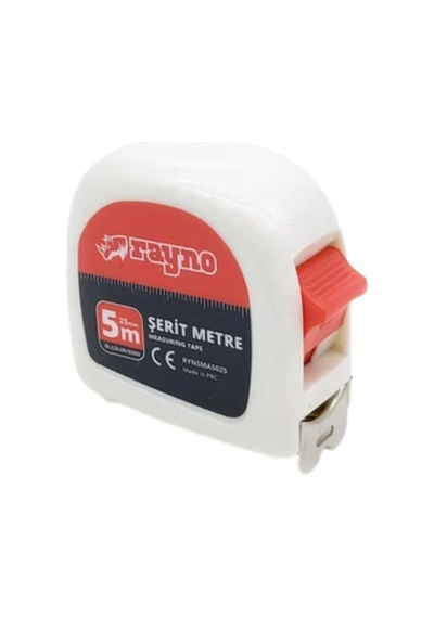 Rayno Şerit Metre Beyaz Ryn11502 5x25 Mt 5 M