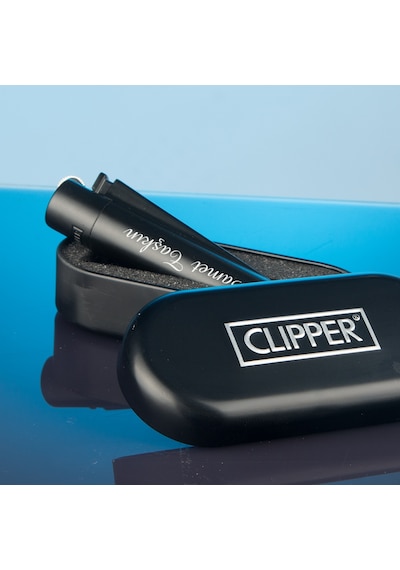 İsme Özel Siyah Clipper Metal Çakmak