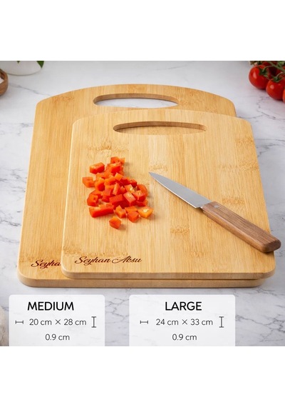 Bk Gift Stark 2li Bambu Kesme Tahtası Seti 28x20 Cm 33x24 Cm Doğal Bambu Doğrama Tahtası Kobitmeyencom36756 Bk Gift Çok Renkli