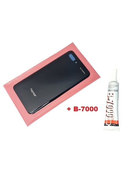 Honor 10 Arka Pil Batarya Kapağı Cam+b-7000 Siyah Siyah