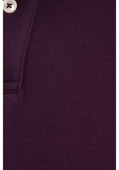 Tudors Erkek Slim Fit Dar Kesim Pamuklu Yumuşak Dokulu Serin Tutan Kumaş Düz Pike Mürdüm Polo Yaka Tişört-33709 MÜRDÜM