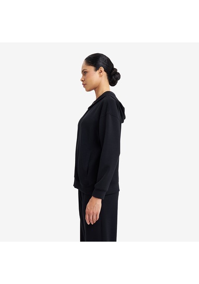 Lescon Siyah Kadın Fermuarlı Kapüşonlu Sweatshirt 26s-2221-26n