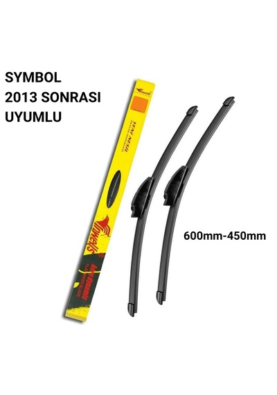 Renault Symbol 2013 Sonrası Uyumlu Muz Silecek Takımı - 600 Mm / 450 Mm Sürücü + Yolcu