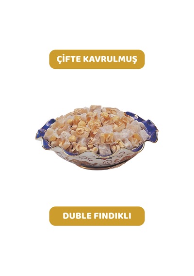 Çifte Kavrulmuş Duble Fındıklı Lokum 500 Gr