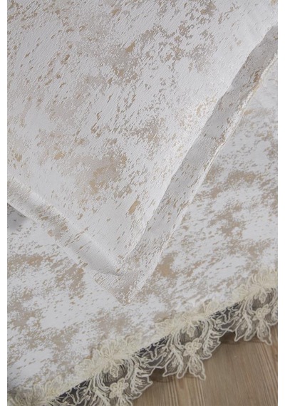 Çeyiz Diyarı Fransız Dantelli Valoria Çift Kişilik Yatak Örtüsü 230x250 Cm Çok Renkli