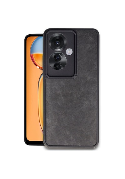 Oppo Reno 11f Uyumlu Kılıf Aras Deri Kapak - Siyah