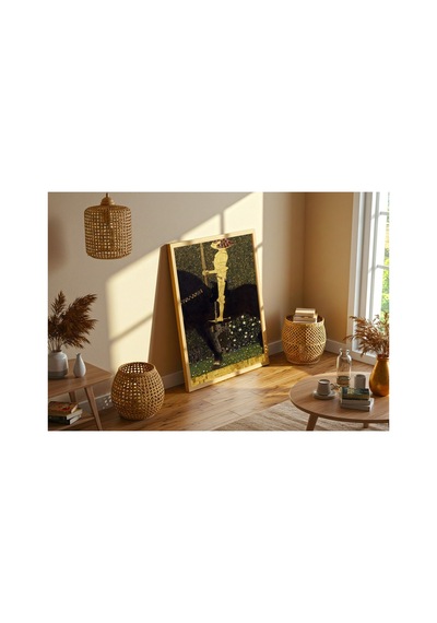 Klimt Altın Şövalye Çerçevesiz Poster 30x42 Cm A3 Tablo Art Nouveau Duvar Dekoru Mat Fotoğraf Kağıdı