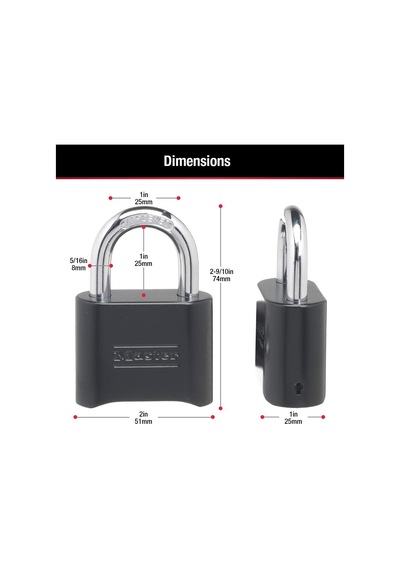Master Lock Siyah Şifreli Kilit, Özelleştirilebilir Combo Asma Ki