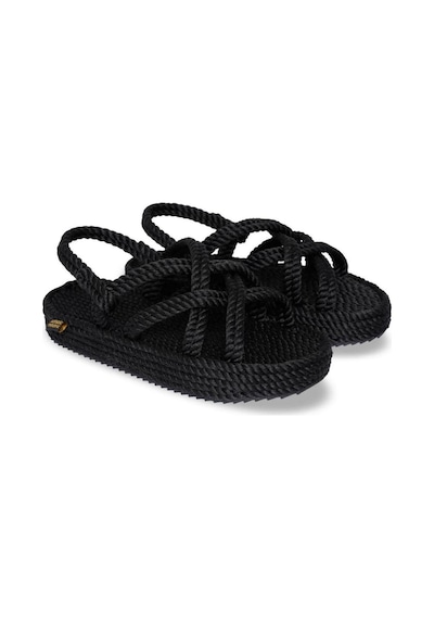 Nomadic Republic Bodrum Platform Kadın Halat Sandalet BOD.0020.P-R1534 Siyah