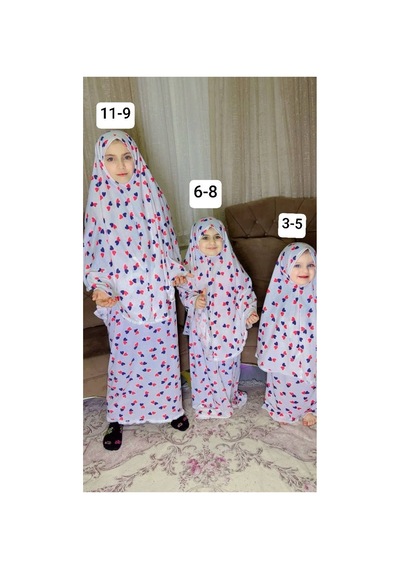 Aladaıyr 3 Adet Çocuk Namaz Elbise Pamuk Kumaş Çok Renkli039