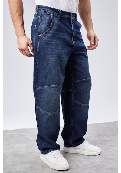 Cedy Denim Cedy Denım Yüksek Kalite Erkek Yüksek Bel Skater Baggy Jeanpantolon C362 Lacıvert