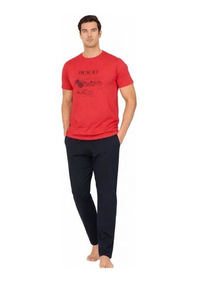 Pierre Cardin Penye Kısakol Pijama Takım Lk-pc6138 Kırmızı