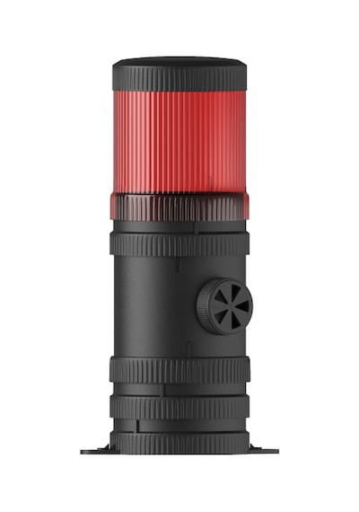Mesan Ø70 1 Kat Işıklı Kolon Sabit Ampul Buzzer Taban Montaj Kırmızı 220Vac Ms 433.1.220Vac