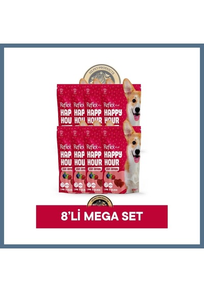 Buradabulabilirsin Reflex Plus Happy Hour Love Edition Köpek Ödül Maması Seti 8x60 Gr Bbz