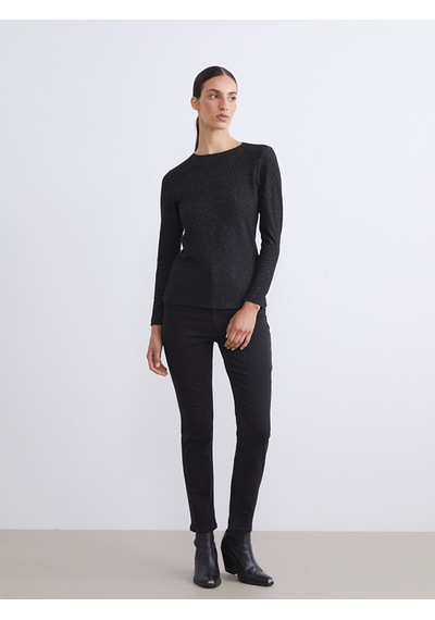 Lcw Everyday Siyah Bisiklet Yaka Kadın Body