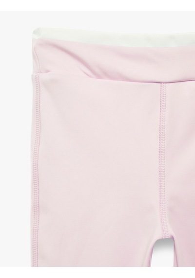 Koton Beli Lastikli Basic Biker Kısa Tayt Pembe 6skg40208ak Gül