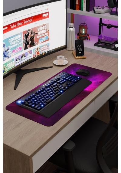 Galaksi Kaymaz Dikişli Kauçuk Oyuncu Mousepad V5 - 70x30 Xl Gaming Mouse Pad Fare Altlığı