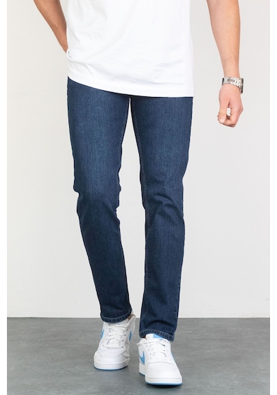 Hlt Jeans 492014020 Keven Taşlamalı Slim Fit Likralı Esnek Erkek Kot Pantolon - Koyu Mavi