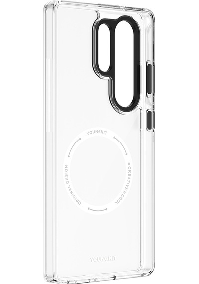 Galaxy Uyumlu S25 Ultra Kılıf Magsafe Şarj Özellikli Cam Arka Yüzey Tpu Youngkit Gemstone Kapak Şeffaf