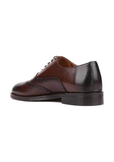 Shoetyle - Kahverengi Deri Bağcıklı Erkek Klasik Ayakkabı 250-450-738-kahverengi